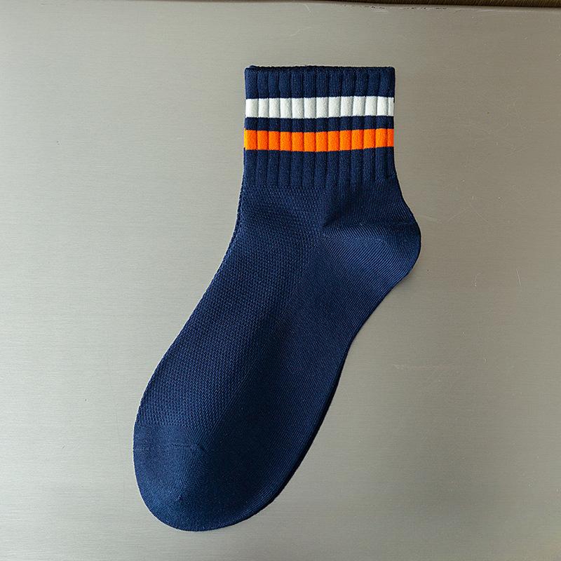 5 Paires de Chaussettes d'Été Fines à Rayures pour Homme, Sport, Basketball, Anti-Transpirantes, Déodorantes, Tube Court