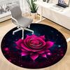 1pc Galactic Rose Office Round Rug, Carpet for Office, Gaming, Lightweight Round Floor Mat yy260208003