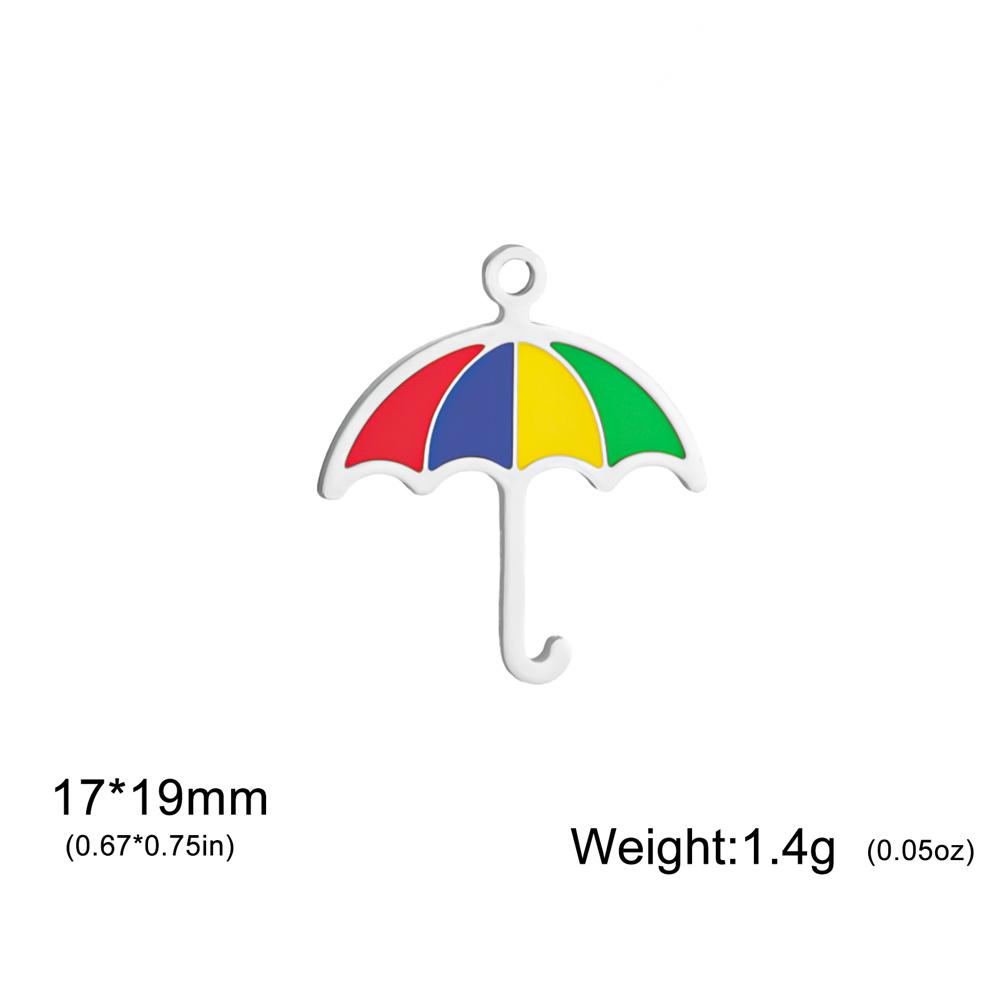 5 Pcs Colorful Umbrella Charms Enamel Stainless Steel Pendants for Necklace Bracelets Charm DIY Jewelry Making Gifts Handmade