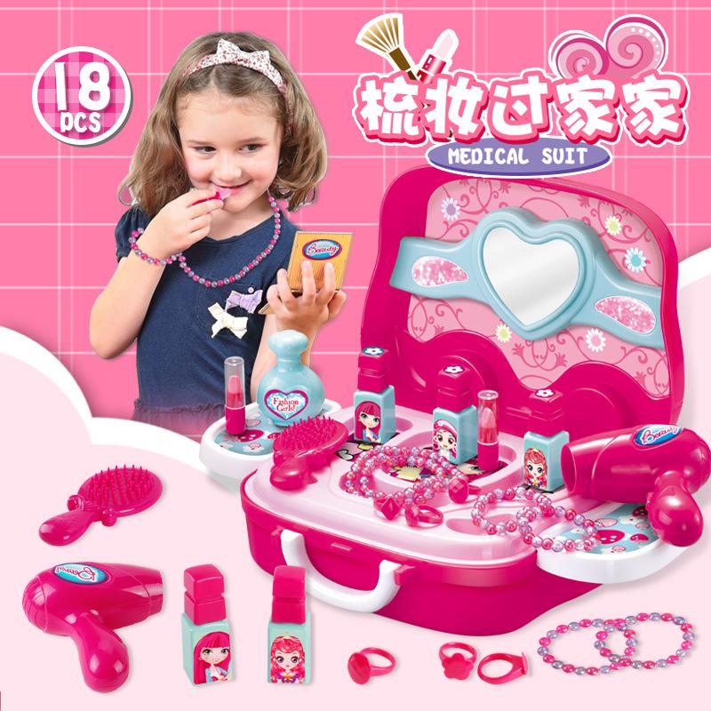 Dětský domeček na hraní Simulační make-up Hračky Toaletní stolky Kufříky Make-upové doplňky Cosplay Vánoční dárky