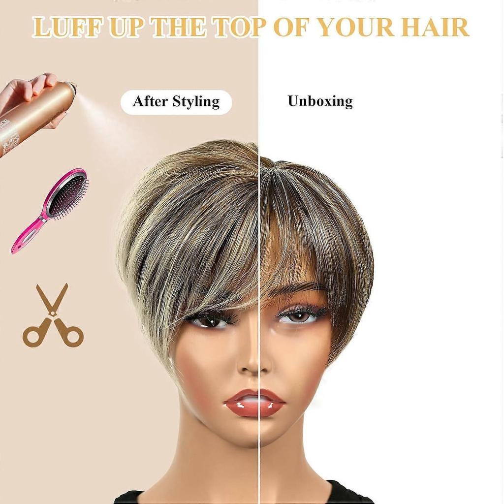 Topper per Capelli Corti da Donna con Capelli Sottili Copertura Completa Grande con 3 Clip