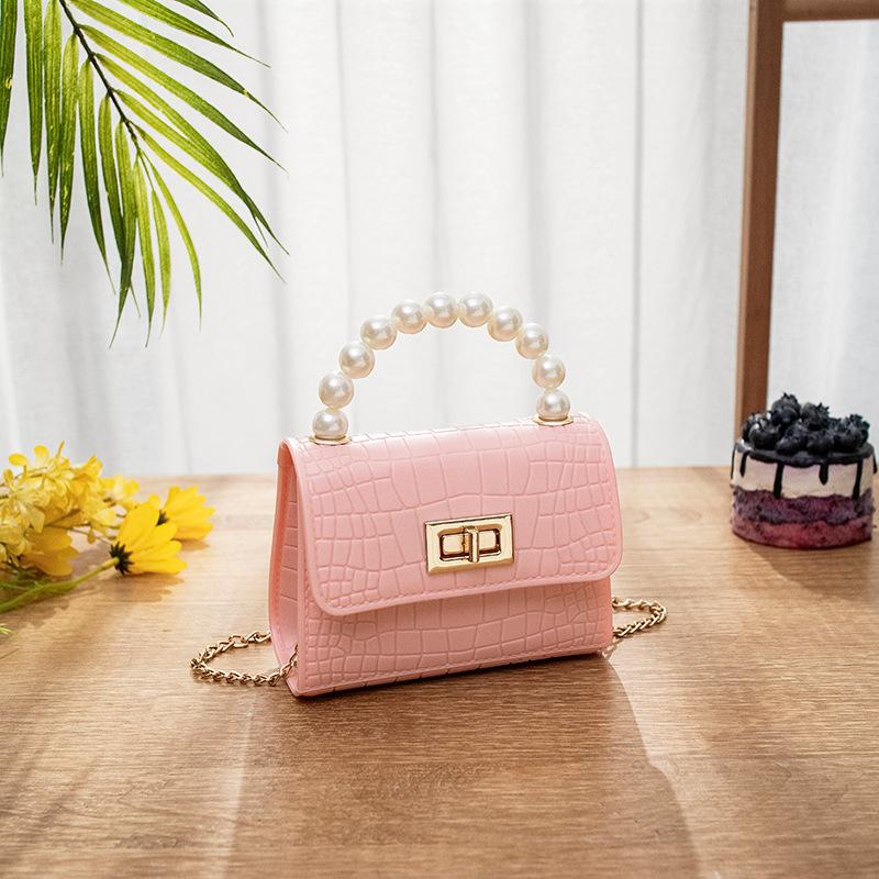

Bag Women s New Jelly Bag Fashion Pearl Portable Crocodile Pattern Chain Bag Mini Bag