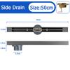 Black Floor Drain 30 40 50cm Kitchen WC Bathroom Shower Large displacement Linear Drainage Side Floor Drains 304 Stainless Steel