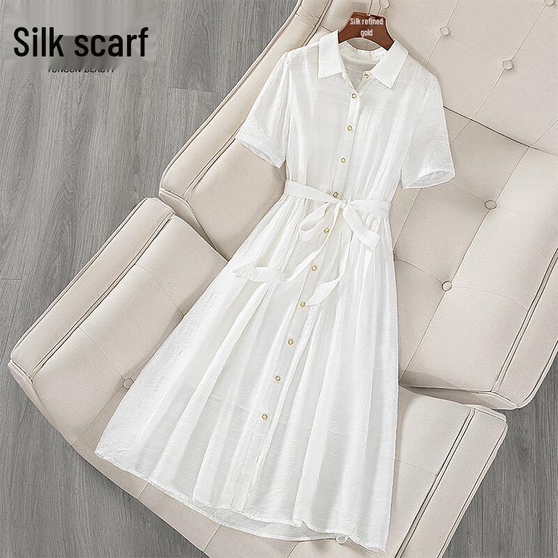Women s Polo Neck Belted Shirt Dress M