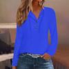 Fashion Women's Hoodie Knit Drawstring Button V-neck Long Sleeve Pullover Casual T-shirt