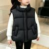 Children's Candy Color Sleeveless Vest with Warm Wide Shoulder Design for Outdoor Wear
