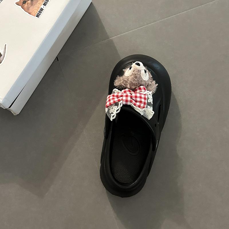 Cute Shirley Mei Hole Shoes Women's New Summer Wear Beach Cool Thick Sole Half Drag Bag Head Drag