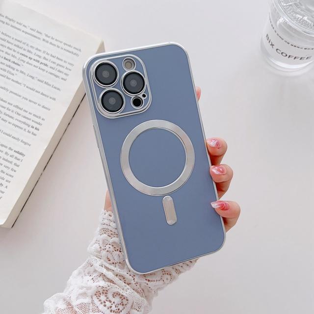 Solid Color Soft For Magsafe Charging Phone Case For Iphone 14 13 12 11 Pro Max 14 Plus With Full Camera Protective Film Cover