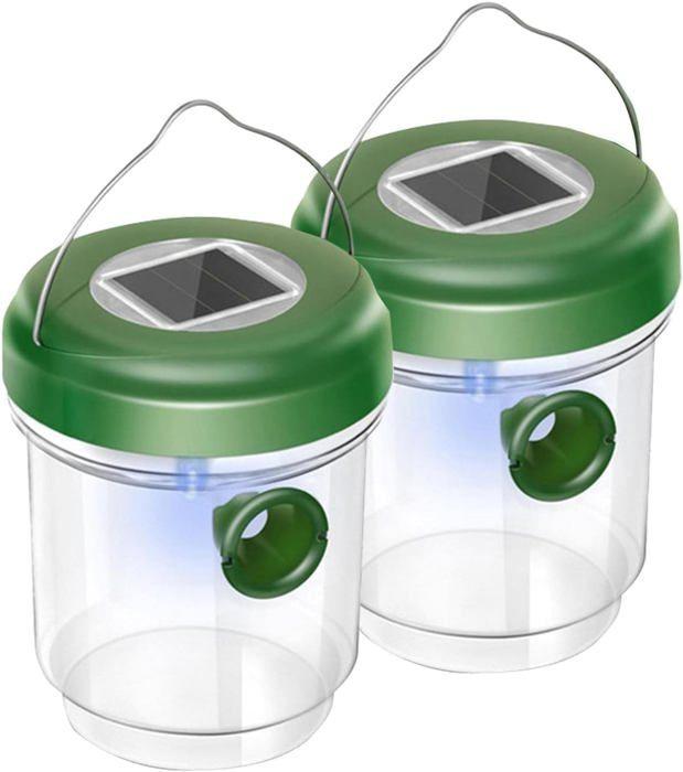 

Lot de 2 pièges à guêpes d extérieur à suspendre avec lumière LED Réutilisables