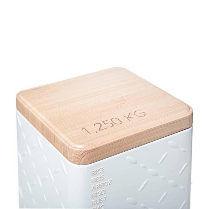 5five - boîte à riz en métal "scandinave nature" blanc