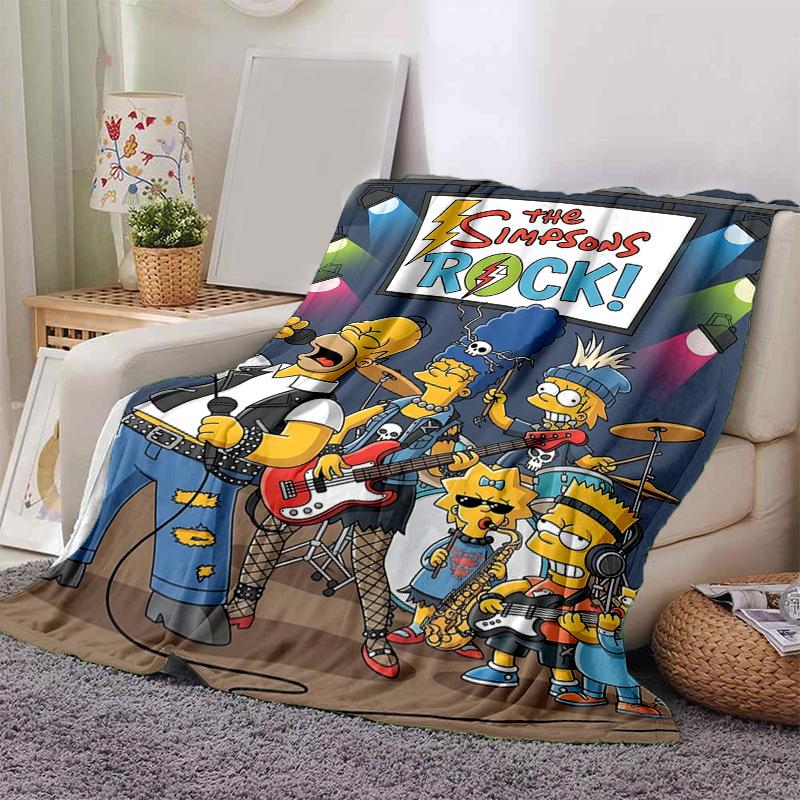 1Pc Simpsons Band Concert Blanket Soft And Comfortable Casual Warm Camping Travel Christmas Halloween Gift M921757