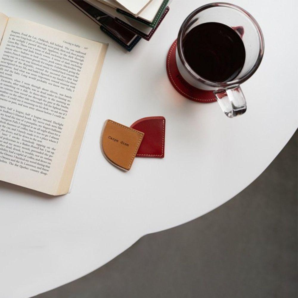 Elegant Student PU Leather Handcrafted Corner Page Marker Bookmarks Teacher Gift Reading Marker