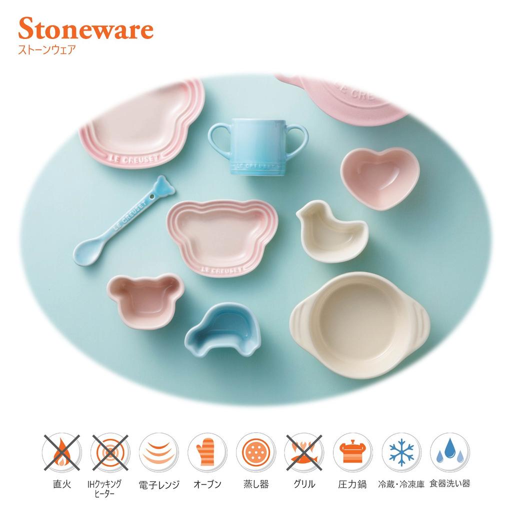 Le Creuset Tableware Set Baby Bowl Spoon Set Milky Pink Heat Resistant Microwave Safe Oven Safe &