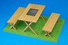 Cobaanii Mokei Studio Scale BBQ Table and Chairs Wooden Assembly Kit 1/12 WF-009