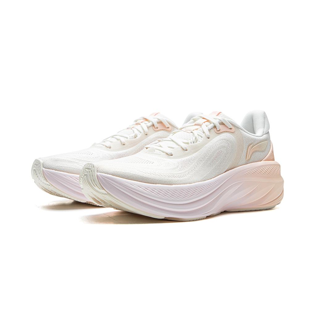 Li Ning You Ran V2 Simple Comfortable Durable Breathable Low Top Tuff RB Casual Running Shoes Women sneaker Cloud-White Light-Peach-Orange ARSV098-6