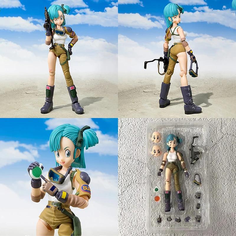 13.5cm SHF Anime Dragon Ball Figures Bulma Action Figure Movable PVC Collection Doll Bulma Figurine Model Toys for Child's Gifts