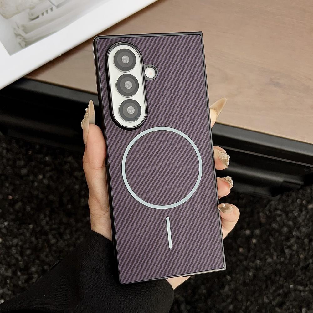 Ultra cienkie magnetyczne etui z włókna węglowego dla Samsung ZFold 7 Fold6 Fold5 Fold4 Fold3 5G Odporna na wstrząsy osłona ochronna dla Fold 7