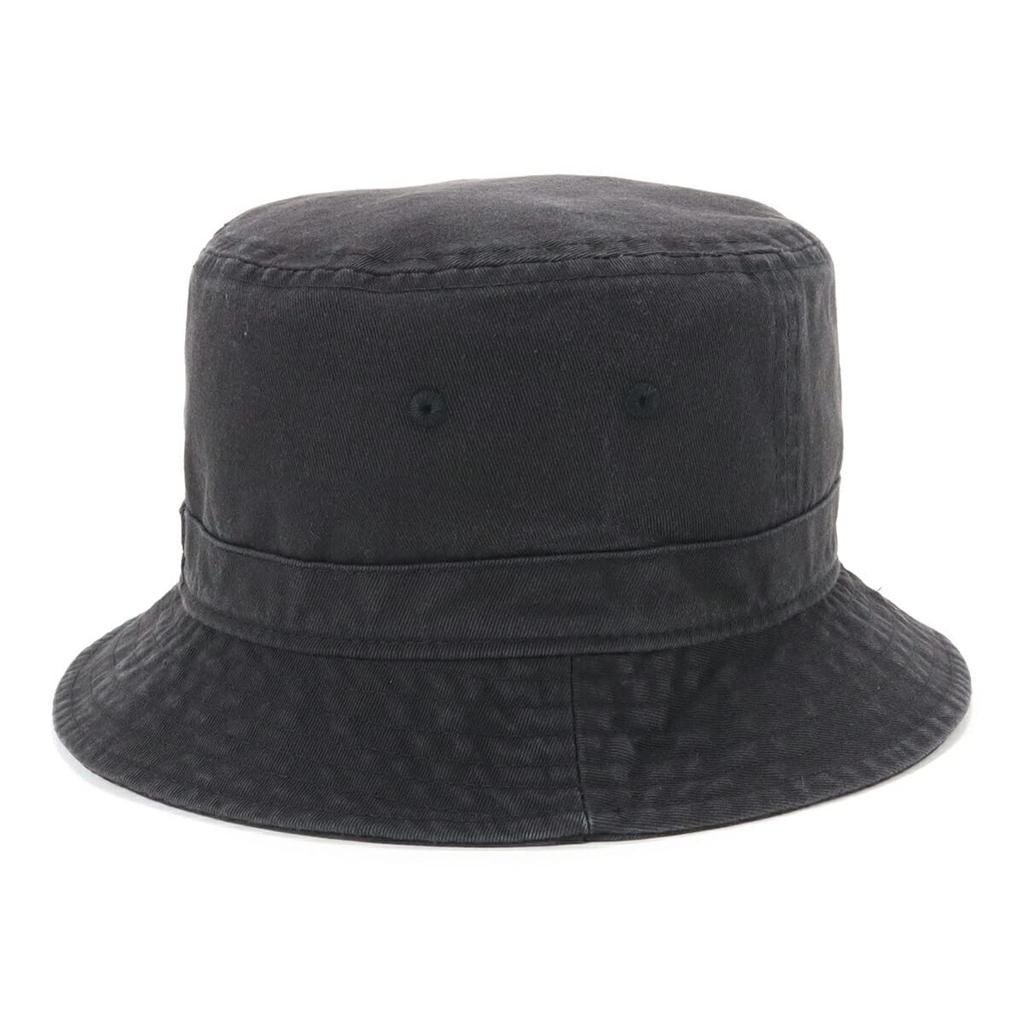 [New Era] Bucket Hat, Washed Cotton, Black, SM, BUCKET-02 WC BLACK 25J