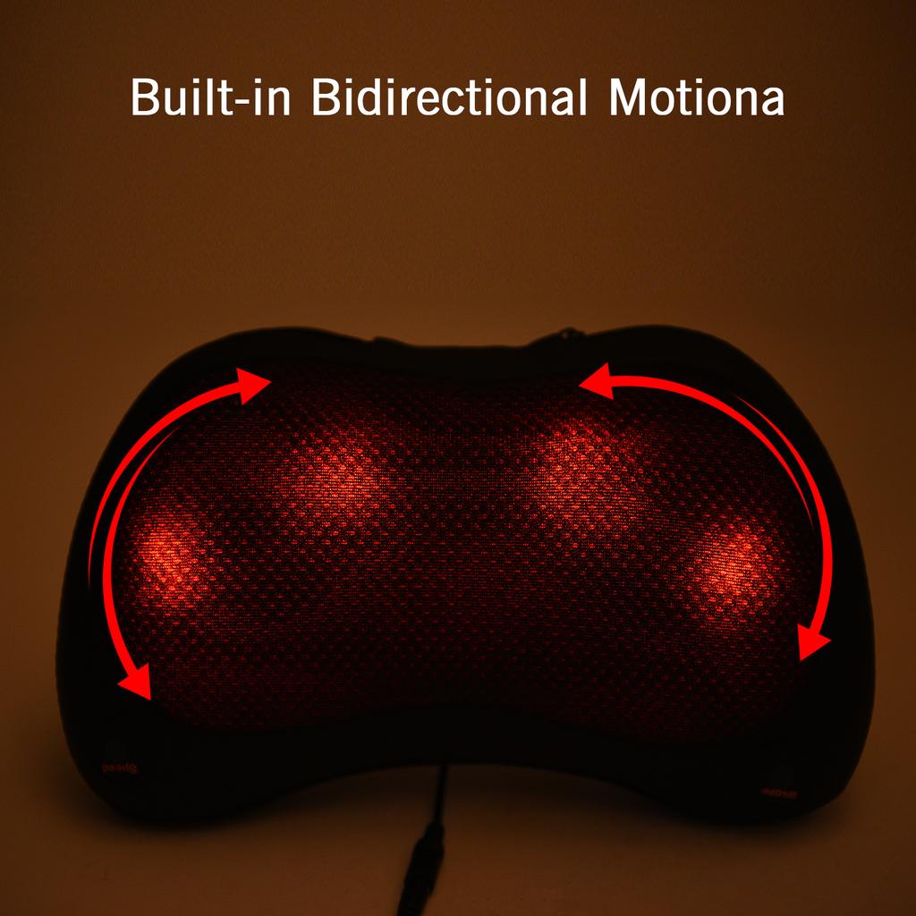Back and Neck Massager with Heat Special On board Power Supply Massage Pillow with Deep Tissue Kneading for Shoulder