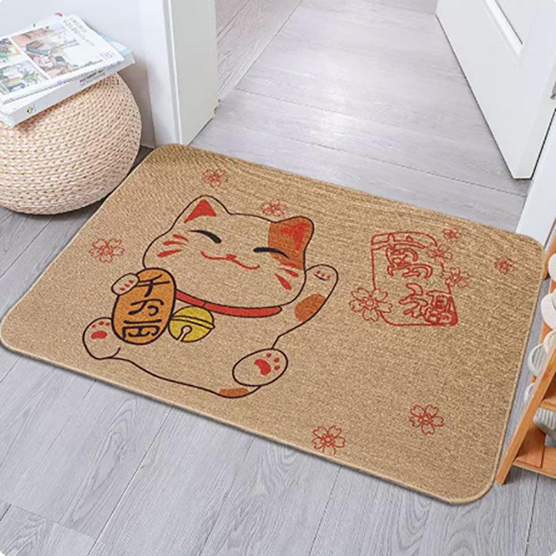 Entrance Mat Linen Carpet Living Room Mat Entrance Door Mat Household Non Slip Foot Mat