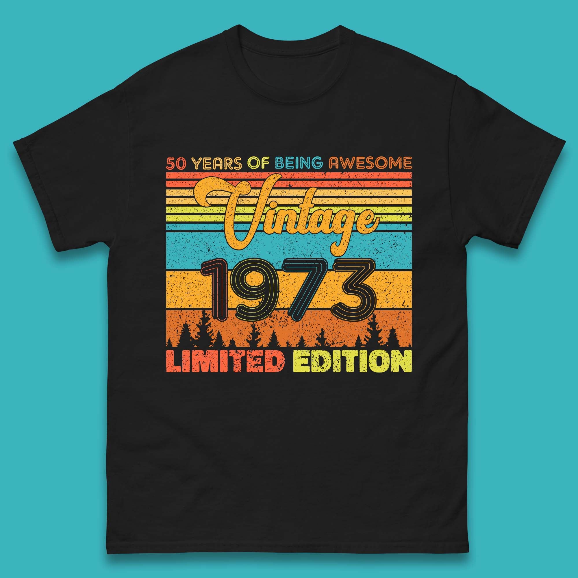 50 Years Of Being Awesome Vintage 1973 Limited Edition Mens T Shirt XL