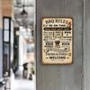 Vintage BBQ Rules Metal Sign (20x30 Cm). Rustic Iron Wall Decor with Humorous Art for Home Bar, Patio, or Restaurant.