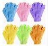 Nylon Exfoliating Gloves - 5 Finger Bath for Body Scrubbing - Gentle Loofah for Deep Cleansing