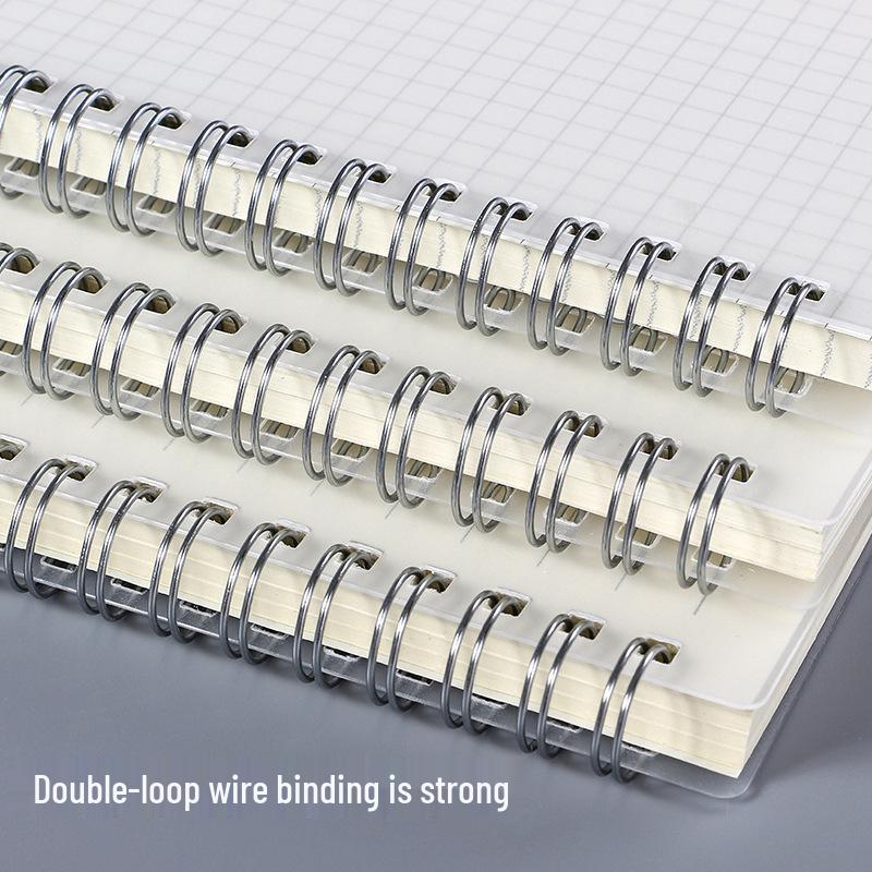 PPA5 Custom Clear Frosted Cover Coil-bound Loose-leaf Notebook - Grid/Lined Pages