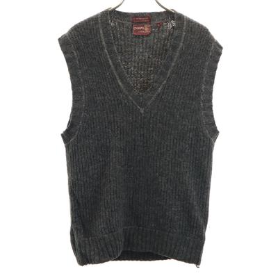 Ralph Lauren Chaps 70'ler 80'ler vintage V yaka Örgü yelek S gri Erkek Kullanılmış