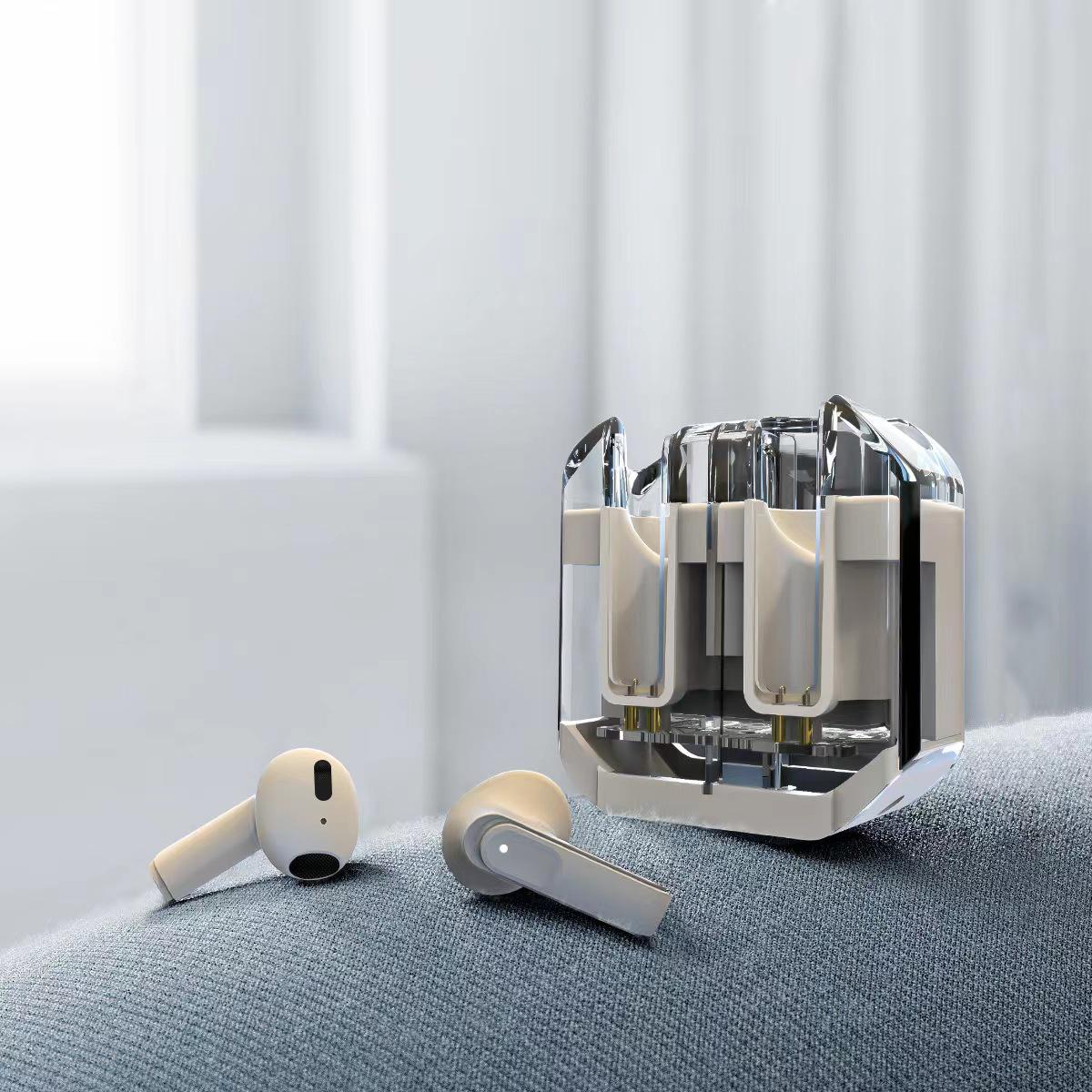 

Bluetooth Headset: Long Battery, High-Quality Sound, TWS, Macaron Color, Transparent Model Bare Machine прозорий/бежевий