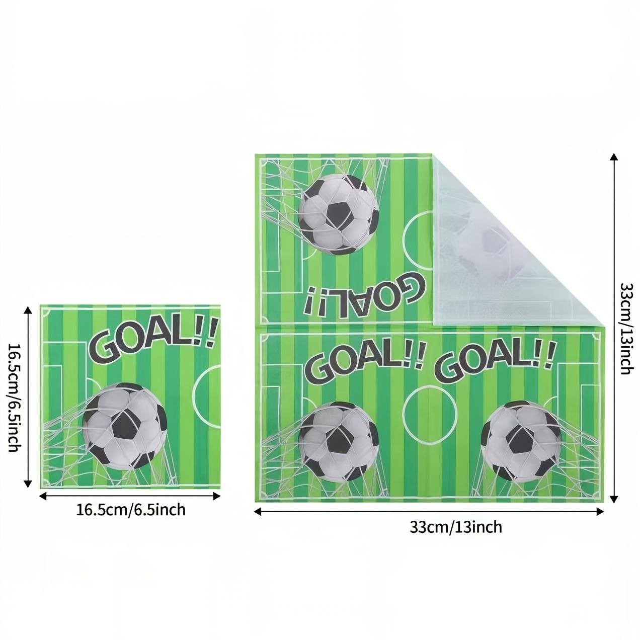 

20pc Soccer Ball Paper Napkins Football Disposable Cocktail Napkins for Soccer Theme Birthday Wedding Baby Shower Party Supplies