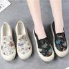 Spring new shoes round head canvas shoes breathable soft sole student lazy shoes single shoes