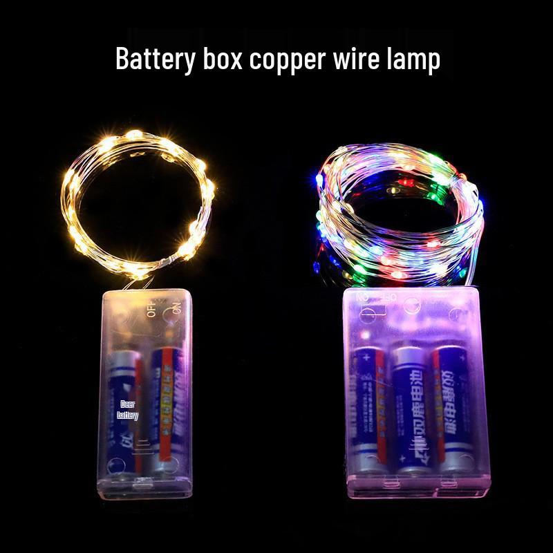 Battery-Powered LED Copper Wire String Lights for Festive Decoration
