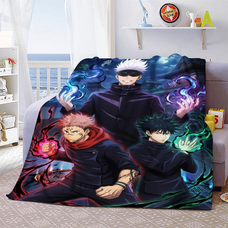 Jujutsu Kaisen Decorative Flannel Blanket Soft Warm Throw Cozy Blanket for Sofa Bed Home Decor -QJY
