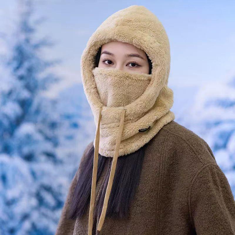 Warm Thermal Windproof Balaclava Ski Hood Motorcycle Face Cover Polar Fleece Adjustable Cycling Neck Cover Full Face Mask Winter