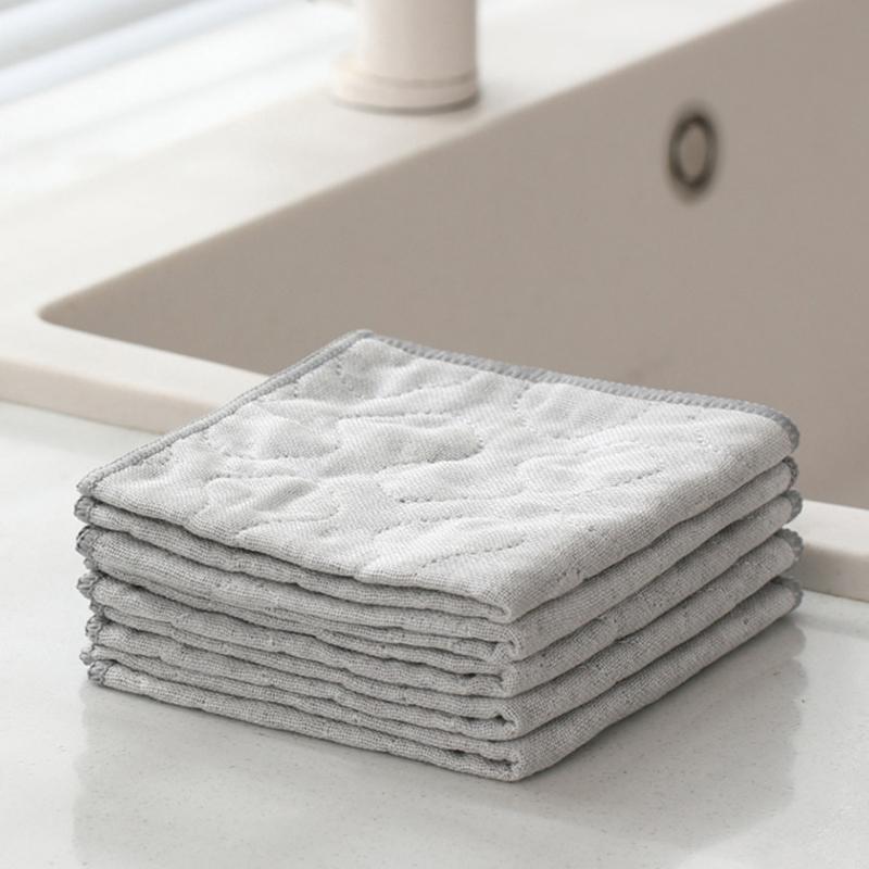 6PCS Kitchen Dish Cleaning Towel for Efficient Dish Washing Surfaces Wiping and Liquid Absorption Dish Cloth