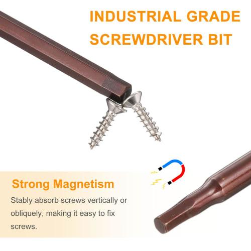 uxcell S2 Hex Bit Precision Screwdriver, Magnetic Adsorption, Hexagon Bit for Electric Screwdrivers, H2, 75mm Length