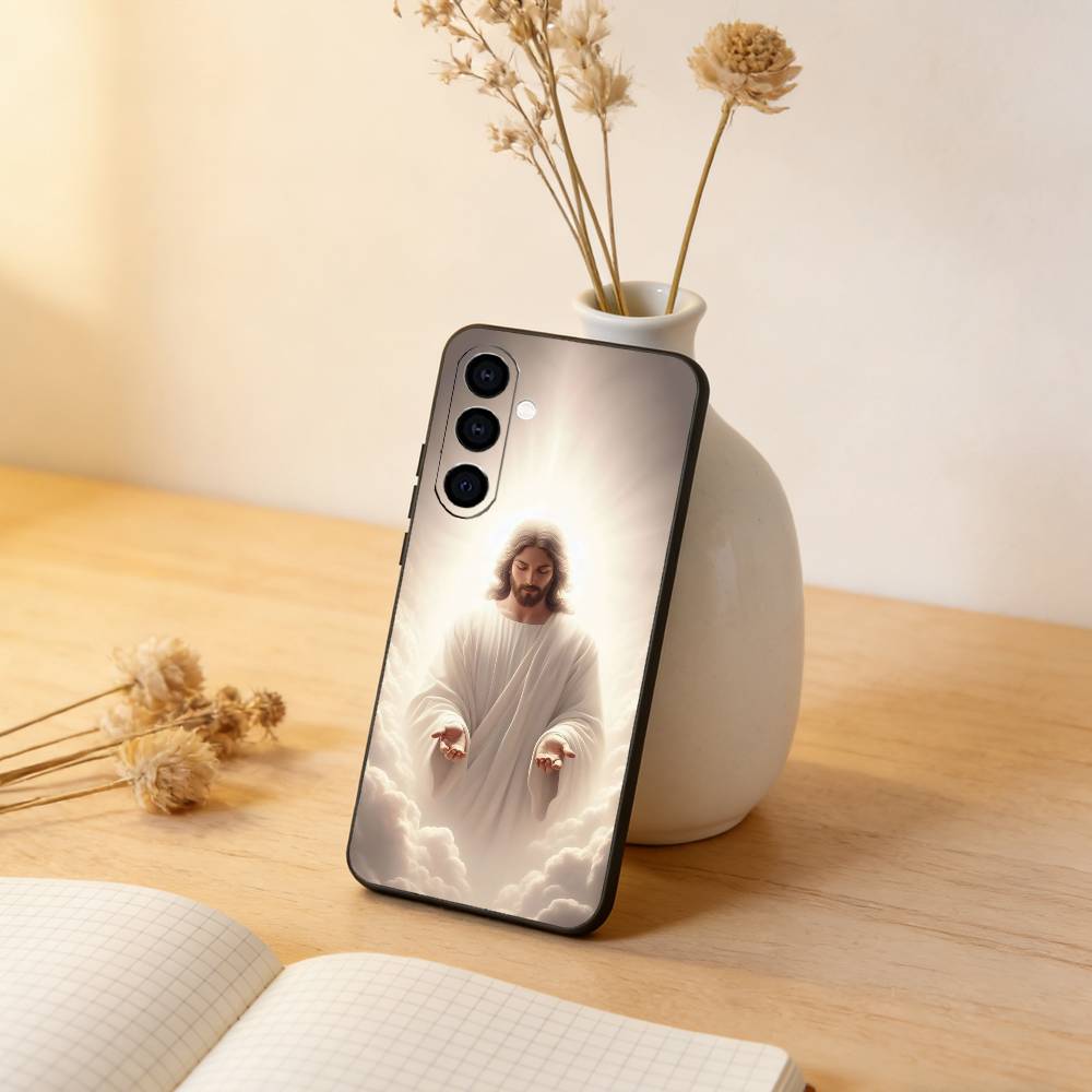 Jesus Christ Phone Case For Samsung Galaxy A73,A72,A71,A70,A53,A52,A51,Soft Silicone Black Cover