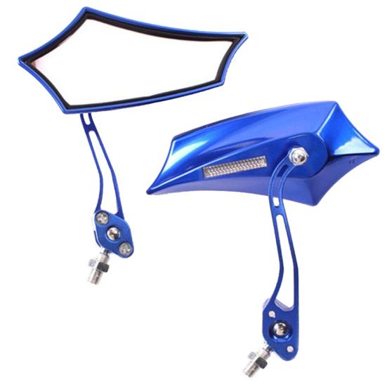 

2шт универсальное зеркало для мотоцикла из алюминиевого сплава, боковые зеркала заднего вида синий