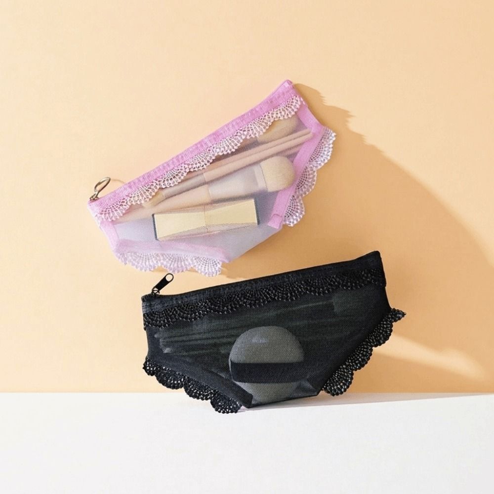 Korean Style Mesh Toiletry Bag Mesh Travel Storage Bag Fashion Makeup Storage Pouch Jewelry