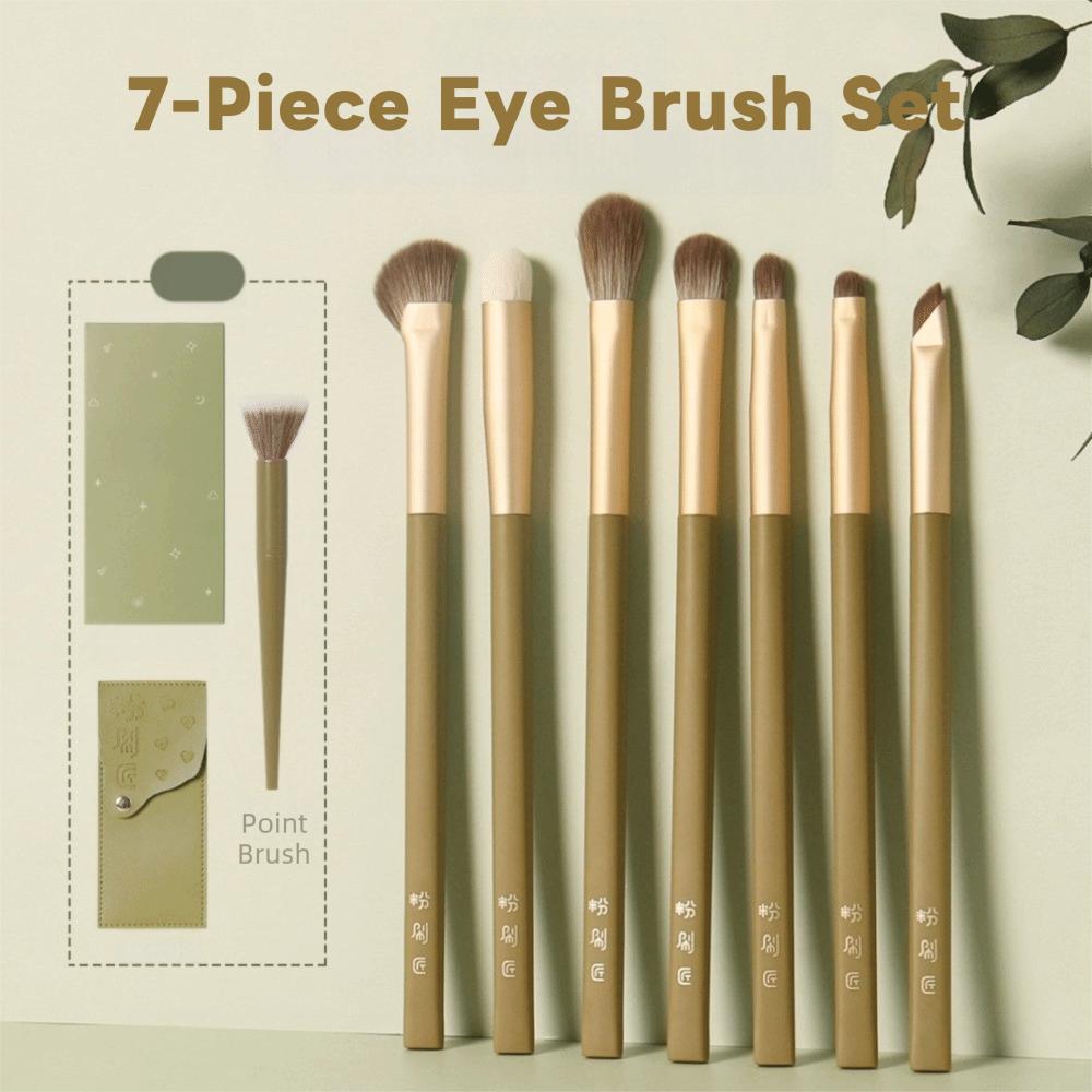 7pcs Set Eyeshadow Brush Eye Makeup Brushes Set Detail Brush Makeup Tool Cosmetics Brushes Women зелёный