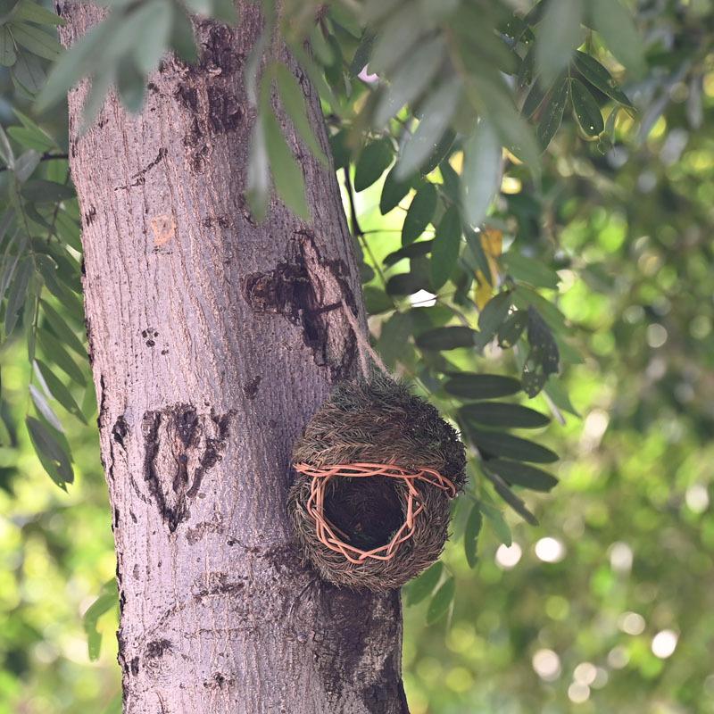 Fågelbo Handvävt Kreativ Fågelbur Trädgårdsdekoration