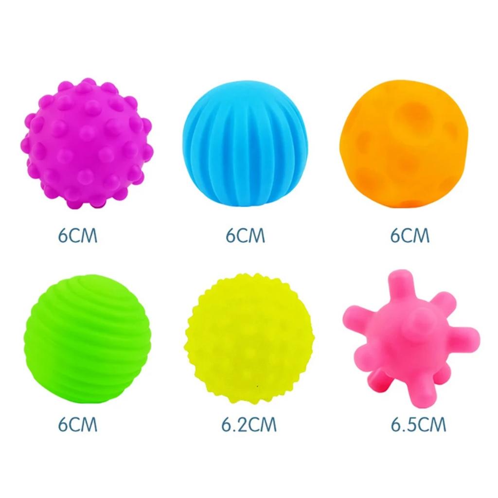 6Pcs Textured Multi Ball Set Develop Tactile Senses Toy Baby Touch Hand Ball Toys Training Ball Massage Soft Balls Kids Gifts