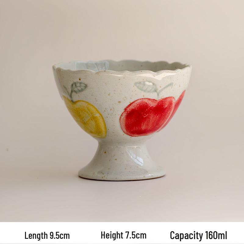 Hand-Painted Cute Ceramic Apple Coffee Mug for Girls 160ml