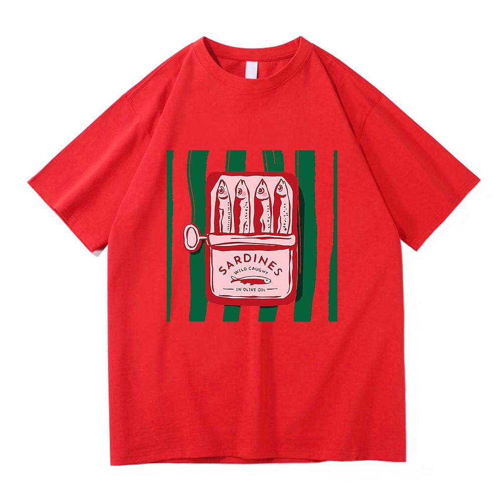 Sardine TShirt Fashion Men/women Clothing Retro Harajuku High Quality Clothes Sea Ocean Fisherman Tops Vintage Cotton TShirts