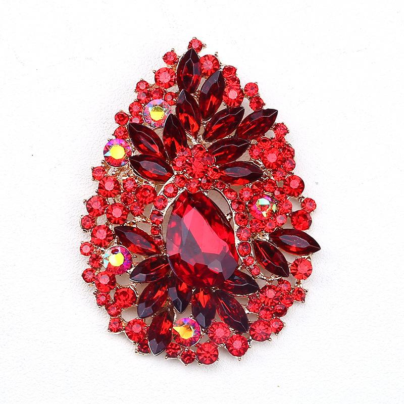 Shining Stained Glass Brooch Vintage Elegant Crystal Inlaid Pin Brooch Women'S Clothing Accessories
