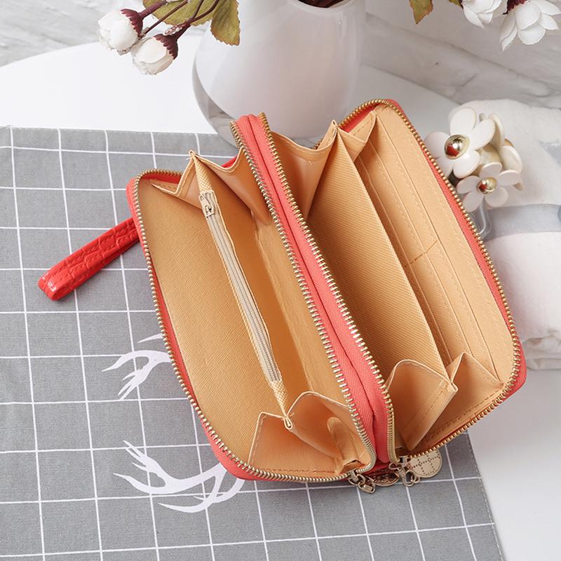 красный/белый/черный Женский двойной молния кошельки дамский кошелек модный кошелек — фото 5