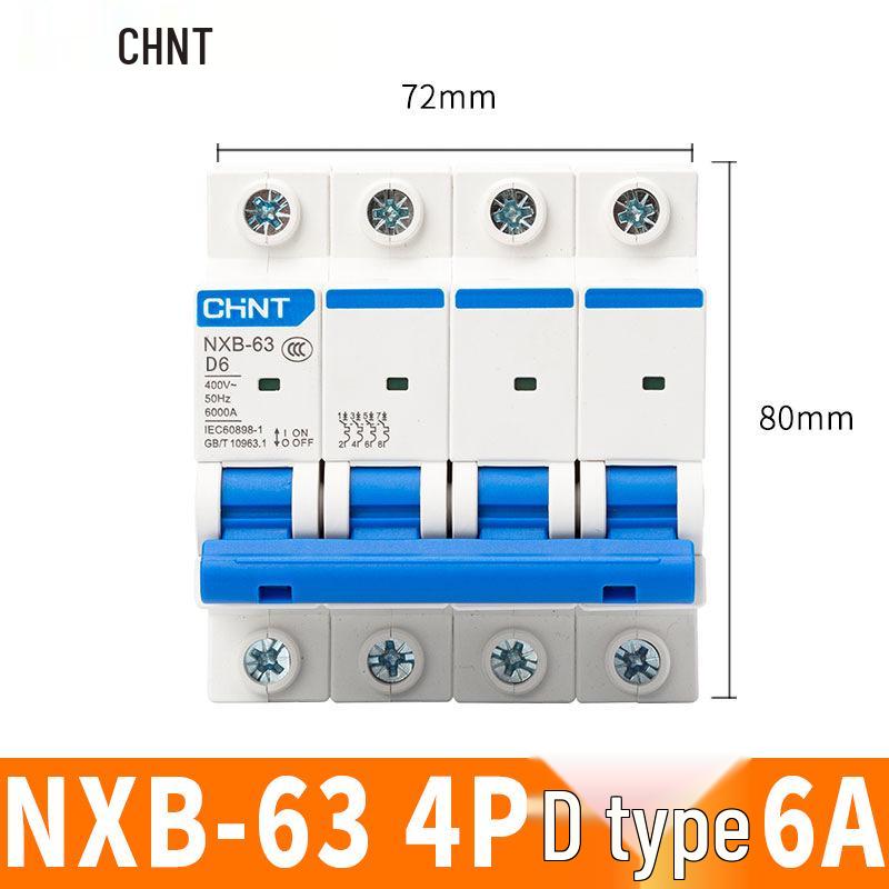Chint NXB Air Switch Circuit Breaker: 1P, 2P, 3P, 4P Household Type D Three-Phase Disconnector 380V.