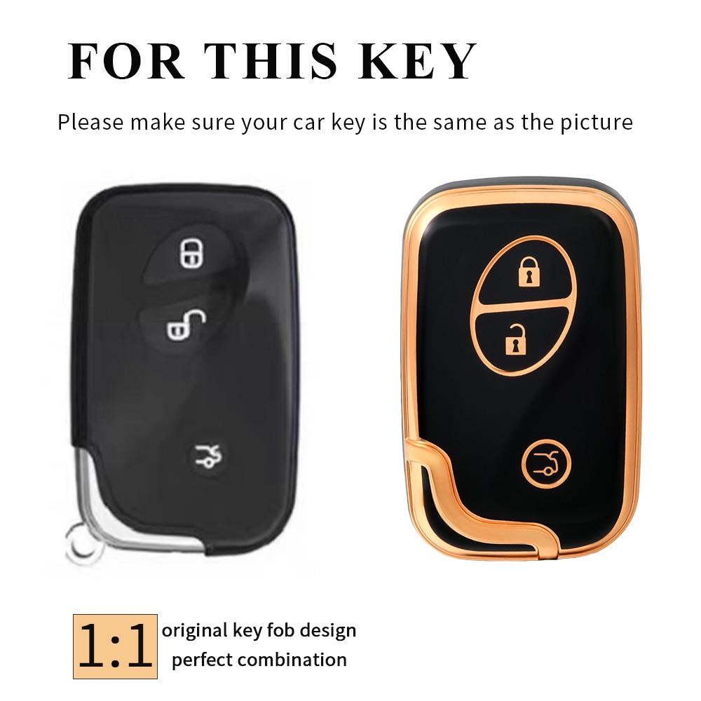 TWJCN1 3 Buttons Soft TPU Protection Case for Lexus CT200h ES 300h IS250 GX400 RX270 RX450h RX350 LX570 Key Cover Fob Accessories Prote