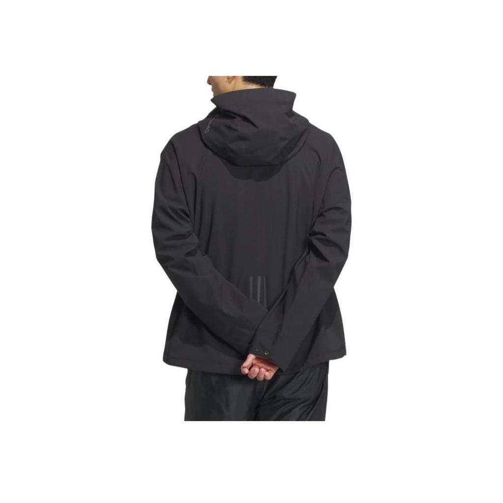 adidas Sportswear Tech Rain Loose Fit Water Repellent Windproof Hooded Full Zip Jacket Men Black JI8669